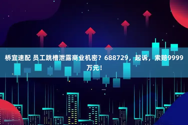 桥宜速配 员工跳槽泄露商业机密？688729，起诉，索赔9999万元！