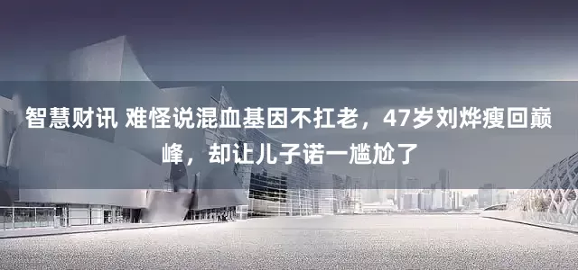 智慧财讯 难怪说混血基因不扛老,47岁刘烨瘦回巅峰,却让儿子诺一尴尬了